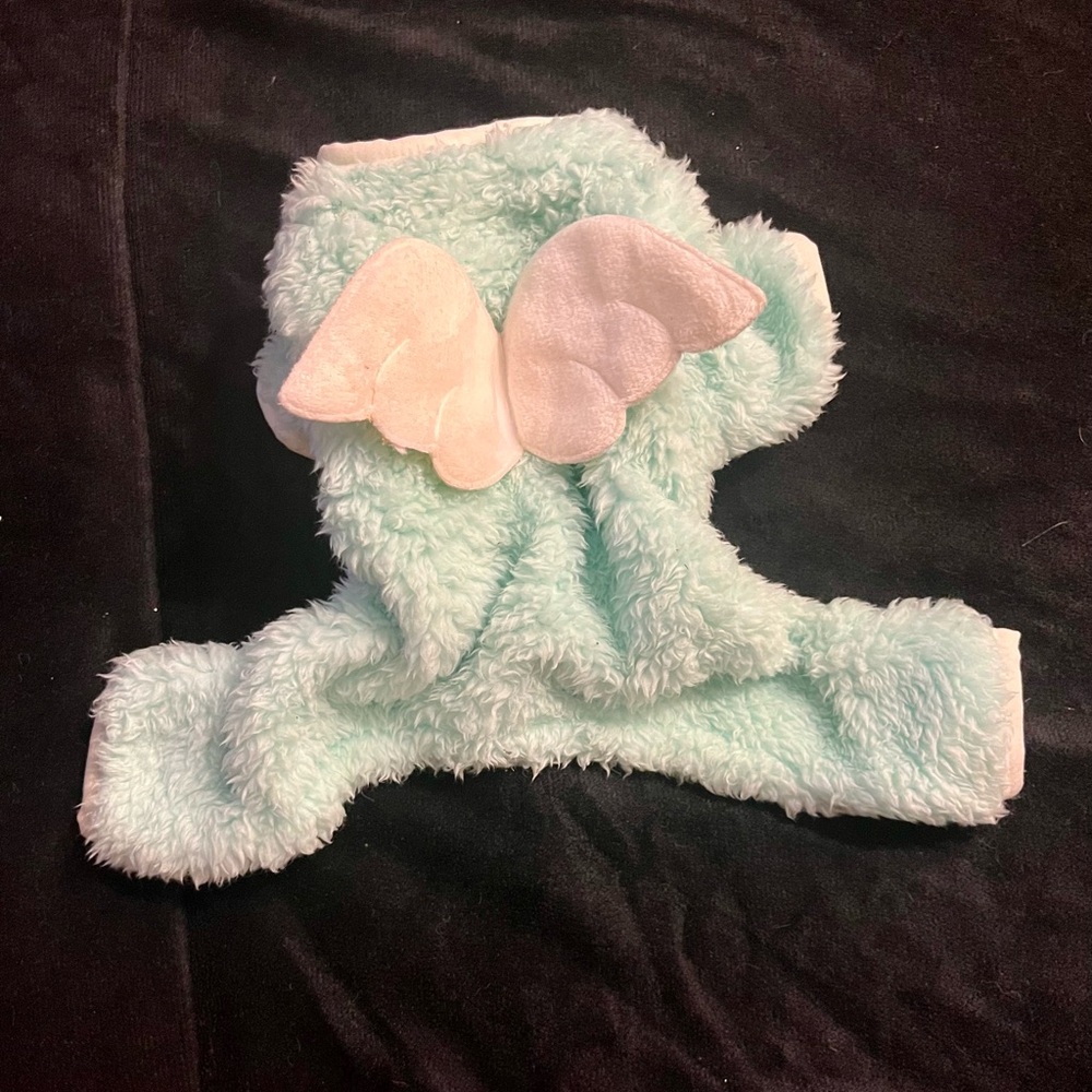 Blue and White Pet pajama with Soft Plush Design